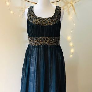 Adrianna Papell Plus Dress Silk Beading Embroidery